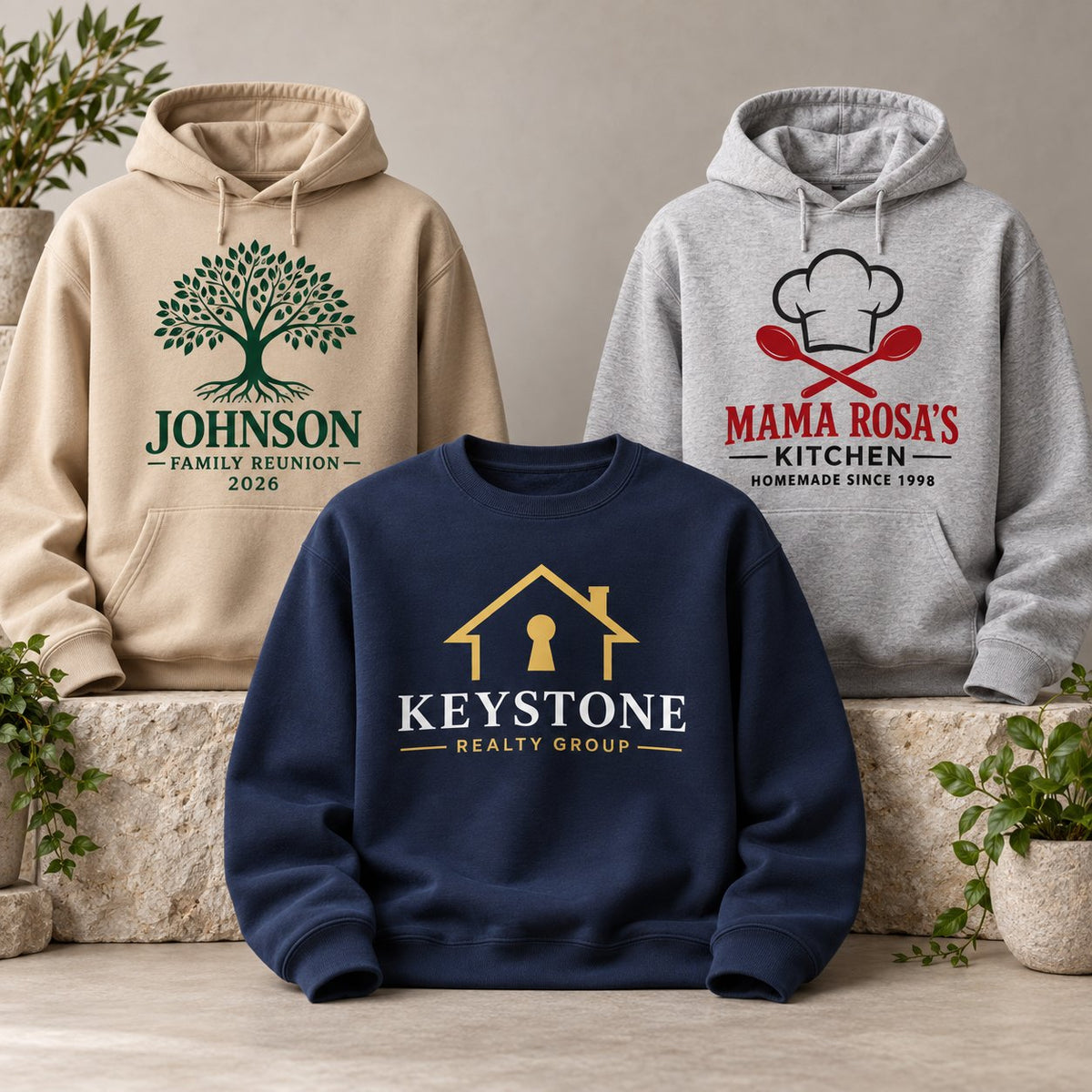Custom DTF printed hoodies and sweatshirts