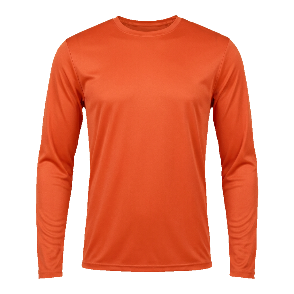 Custom A4 Sprint long sleeve dri-fit shirt in Athletic Orange