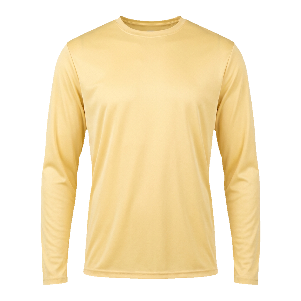Custom A4 Sprint long sleeve dri-fit shirt in Light Gold