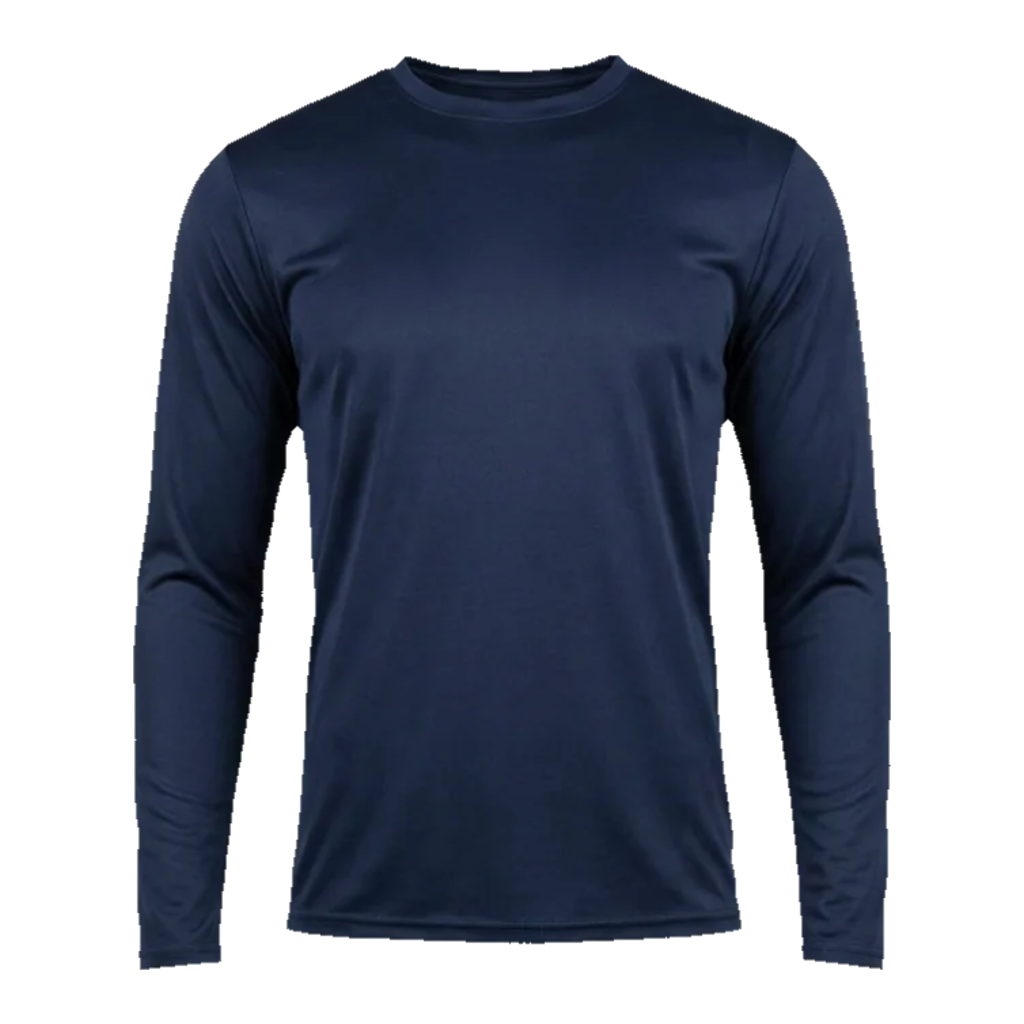 Custom A4 Sprint long sleeve dri-fit shirt in Navy