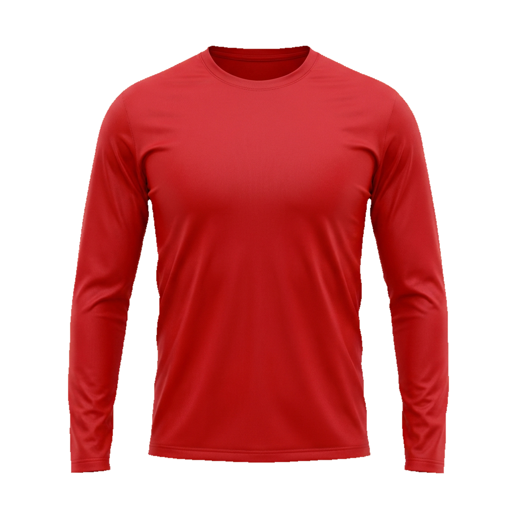 Custom A4 Sprint long sleeve dri-fit shirt in Scarlet