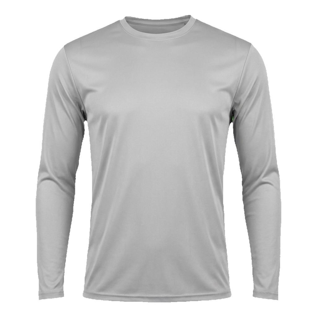 Custom A4 Sprint long sleeve dri-fit shirt in Silver